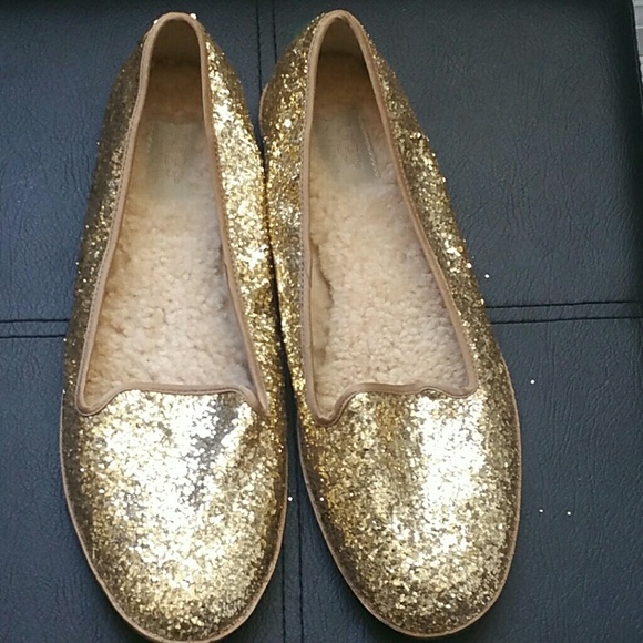 gold flats size 11